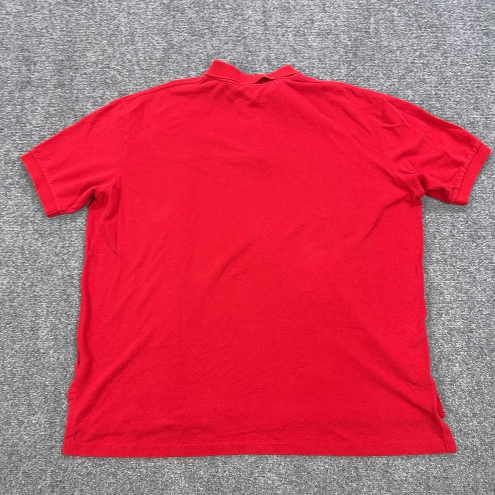 VTG Polo Ralph Lauren Polo Shirt Mens 2XL Red 100% Cotton Knit Logo Short Sleeve - Picture 7 of 7